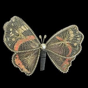 2” Vintage Artisan Wire Wrapped Butterfly Pin Brooch Possibly West Germany